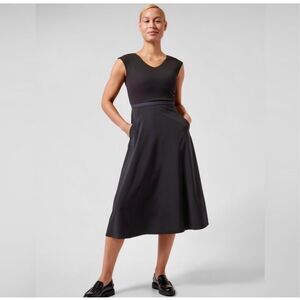 Athleta Charcoal Sleeveless Midi Dress